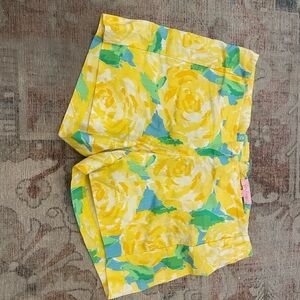 Lilly Pulitzer High Waist Yellow and Green Floral Shorts